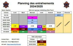 Planning d'entraînement